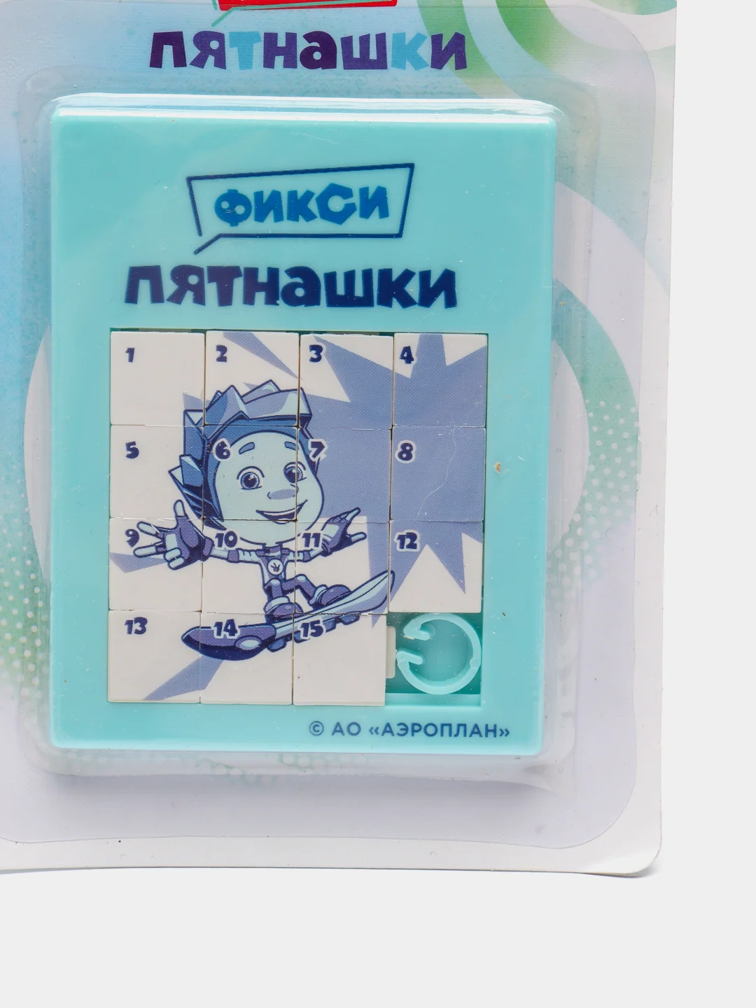 Голубой логическая игра Фиксики "Пятнашки", пластик, 7 х 9 см