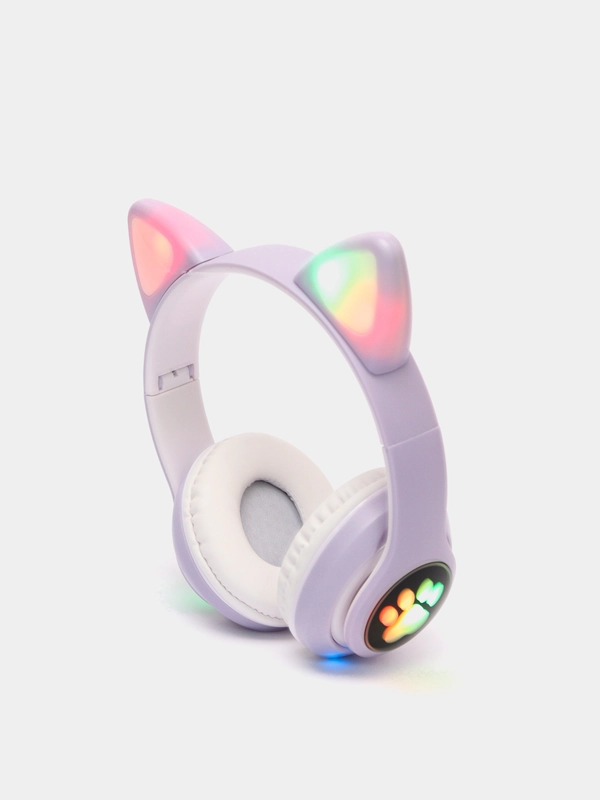 Наушники беспроводные Bluetooth с кошачьими светящимися ушками "Cat Ear"