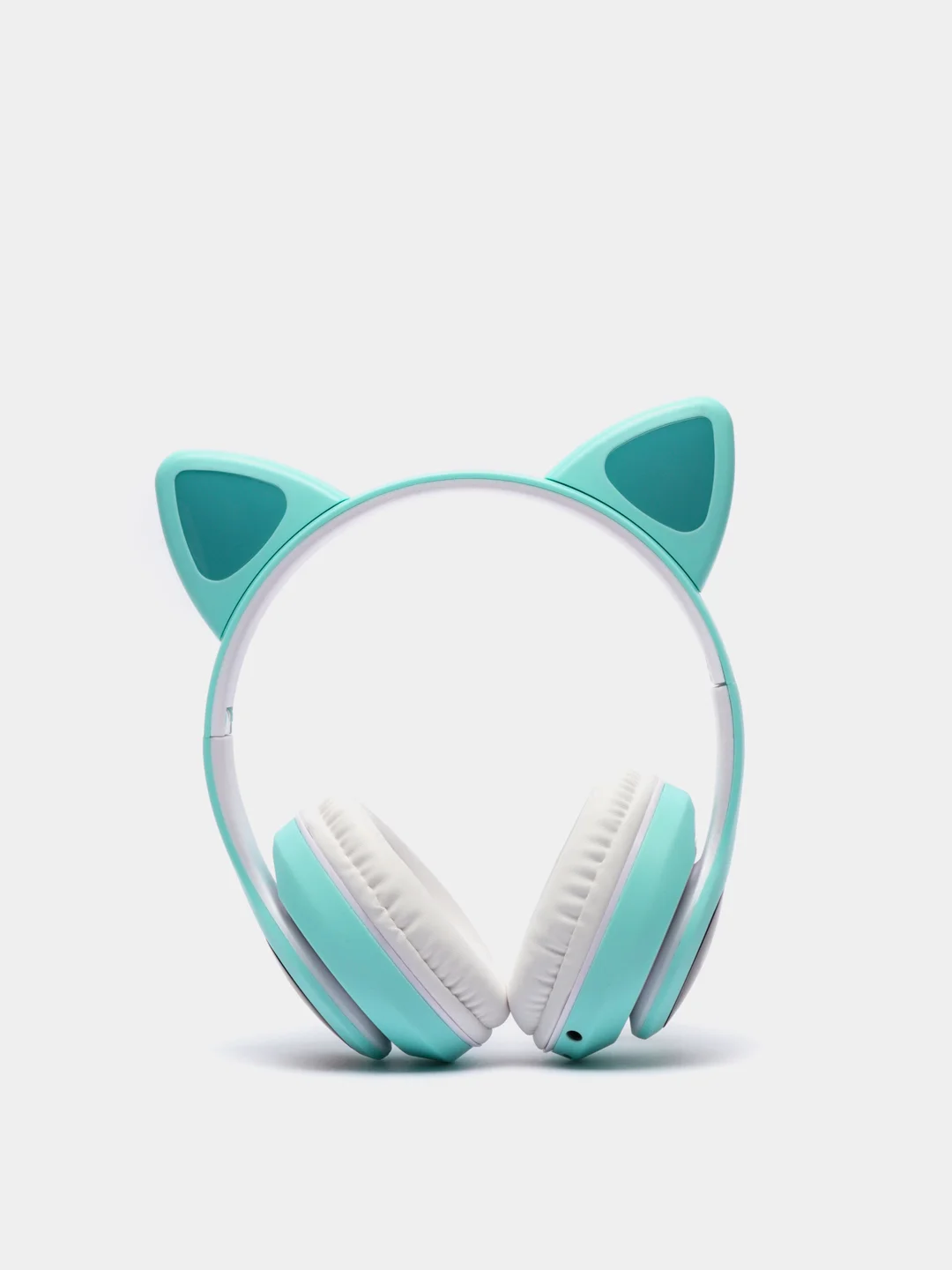 Мятный наушники беспроводные Bluetooth с кошачьими светящимися ушками "Cat Ear"