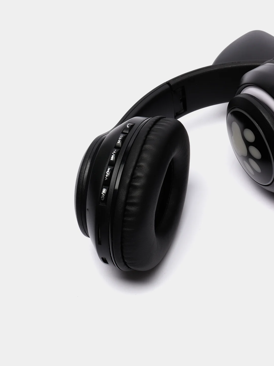 Черный наушники беспроводные Bluetooth с кошачьими светящимися ушками "Cat Ear"