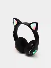 Черный наушники беспроводные Bluetooth с кошачьими светящимися ушками "Cat Ear"