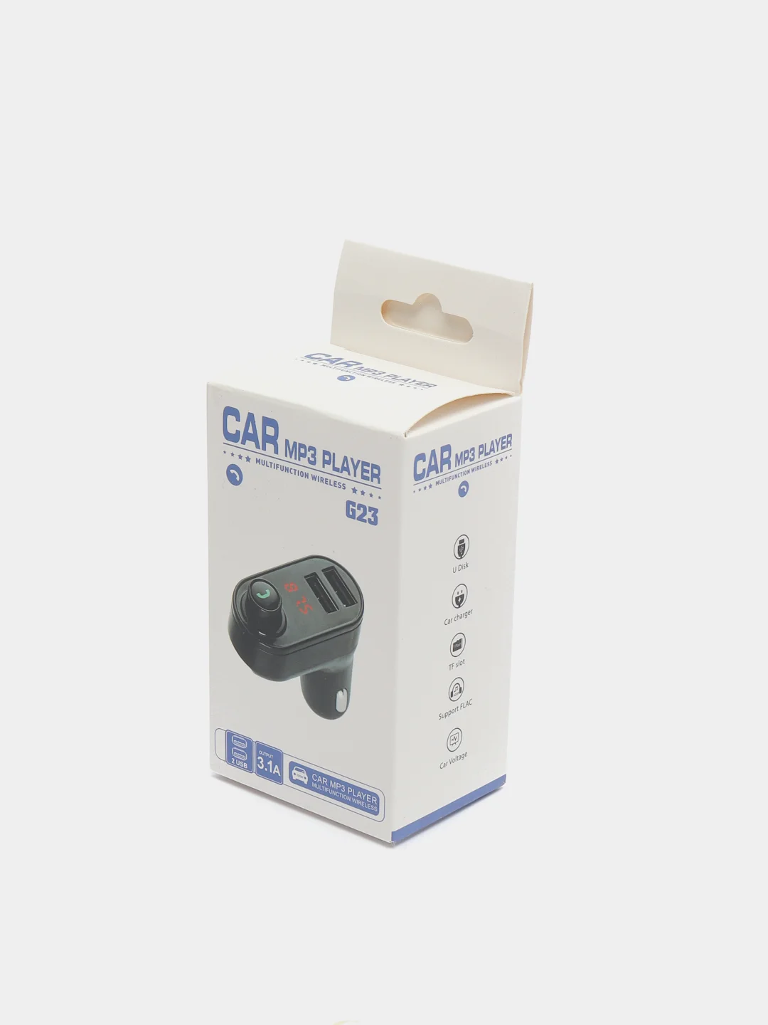 Черный автомобильный Bluetooth FM-трансмиттер с функцией зарядки