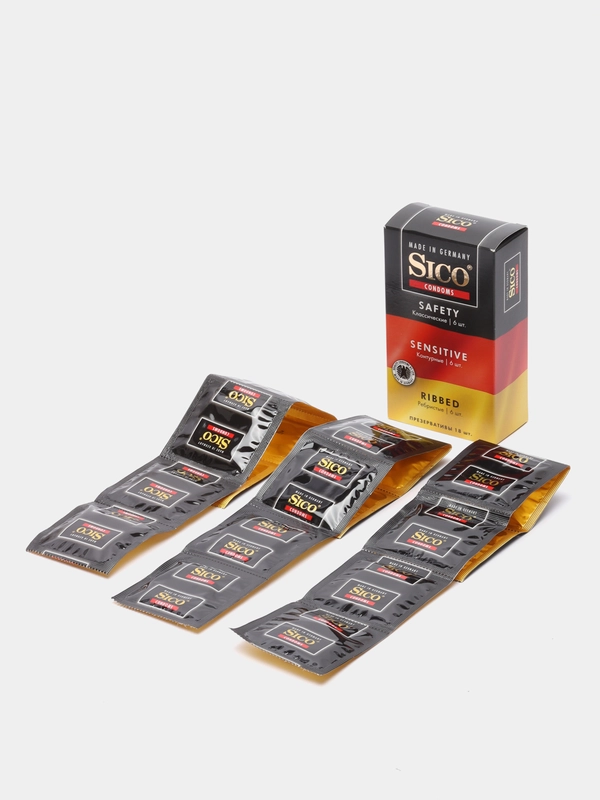 Презервативы SICO Safety, Sensitive, Ribbed, 18 штук