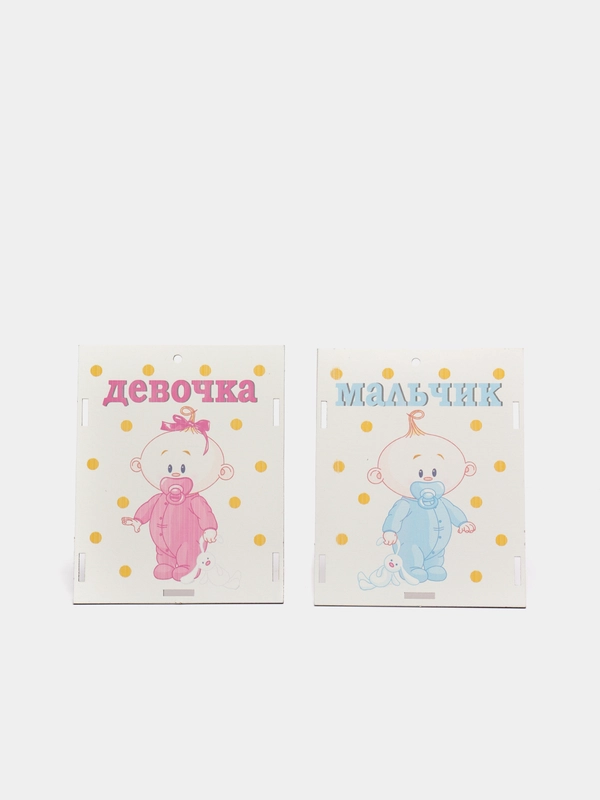 Свадебный банк для сбора денег "На новорожденных Мальчик/Девочка", розово-голубой, 13,5х11