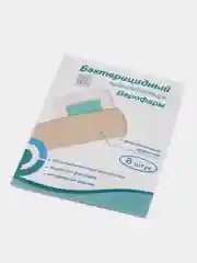Лейкопластырь бактерицидный Верофарм, набор 8 штук на тканной основе, телесные