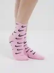 Розовый носки женские средней длины из хлопка