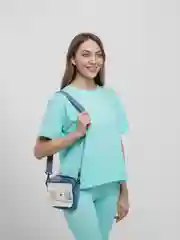 Синий сумка маленькая холщовая кроссбоди