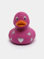 Игрушка для купания сувенир Funny Ducks "Розовая уточка c сердечками", 1938