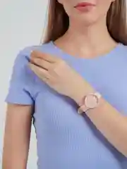 Розовый часы с силиконовом ремешком