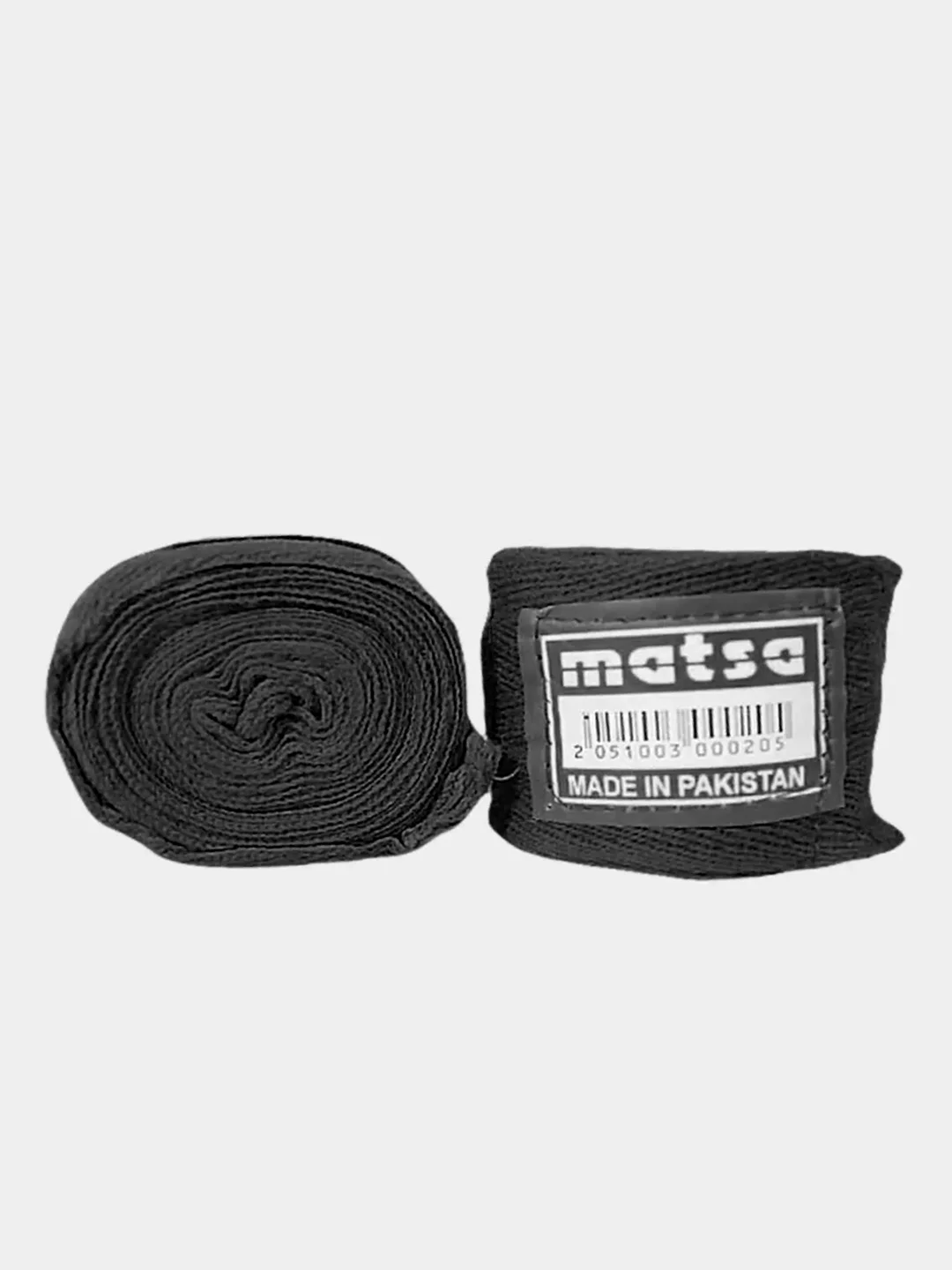 Черный бинт боксерский "MATSA", 2,65м, хлопок (2 шт.)