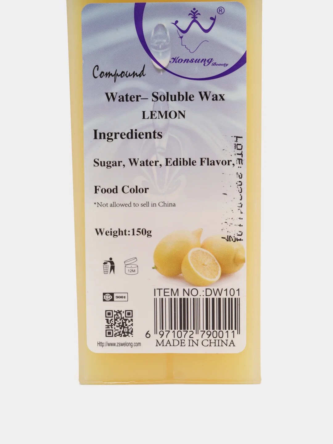 Лимонный воск картриджный для депиляции "Water-Soluble Wax", 115 г