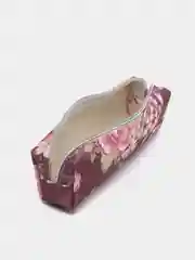 Багровый пенал школьный Нежные цветы
