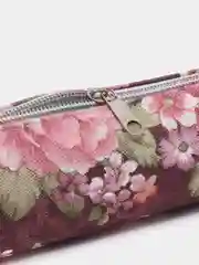 Багровый пенал школьный Нежные цветы