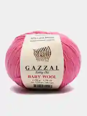 Тёмно-розовый пряжа Gazzal Baby Wool 20%Кашемир 40%Мериносовая шерсть 40%Акрил 50г 175м Газзал беби вул