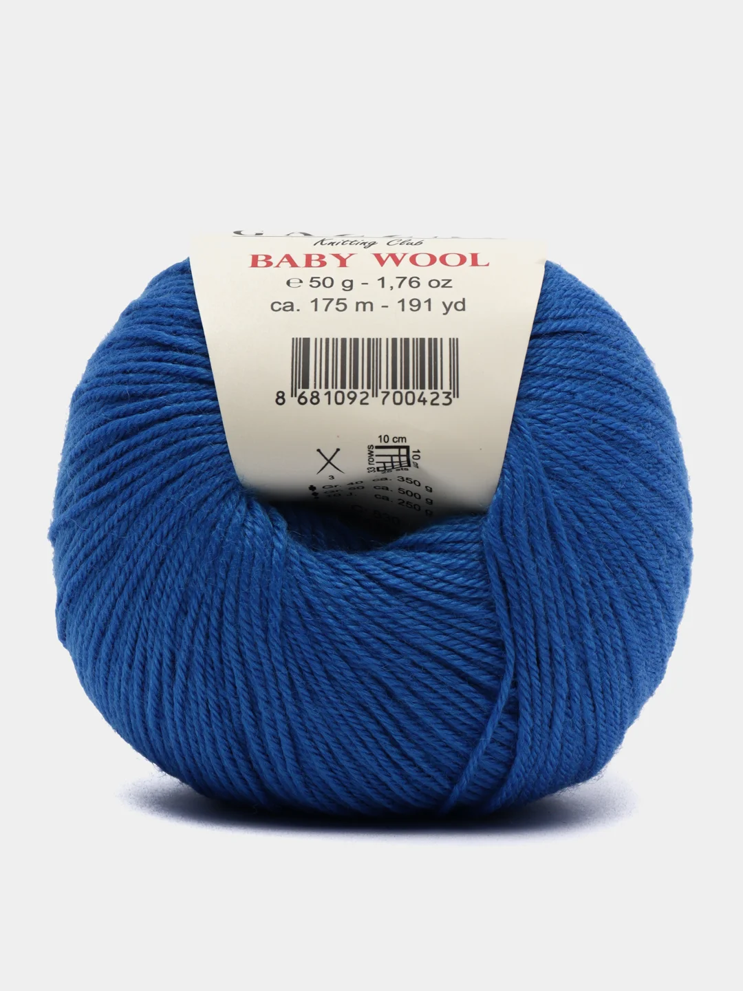 Синий пряжа Gazzal Baby Wool 20%Кашемир 40%Мериносовая шерсть 40%Акрил 50г 175м Газзал беби вул