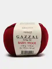 Вишнёвый пряжа Gazzal Baby Wool 20%Кашемир 40%Мериносовая шерсть 40%Акрил 50г 175м Газзал беби вул