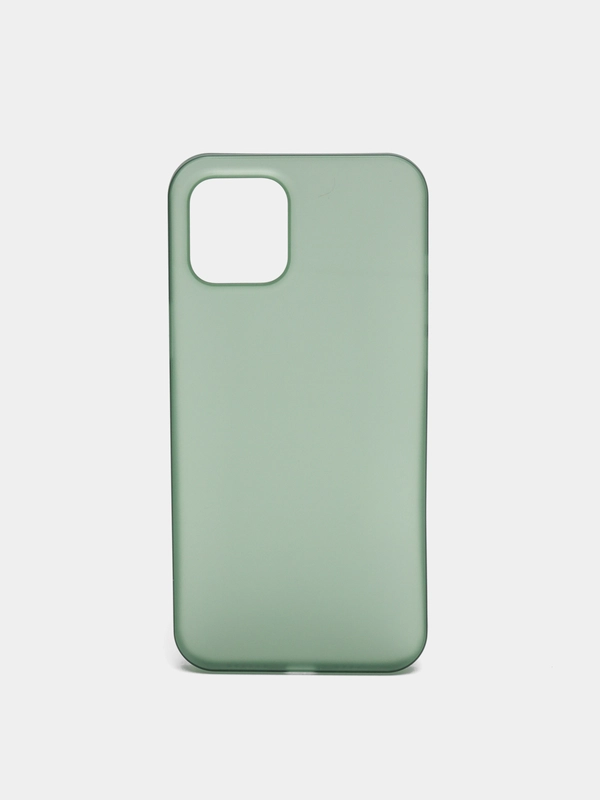 Чехол LuazON для телефона iPhone 12 Pro Max, пластиковый, тонкий, прозрачный зеленый