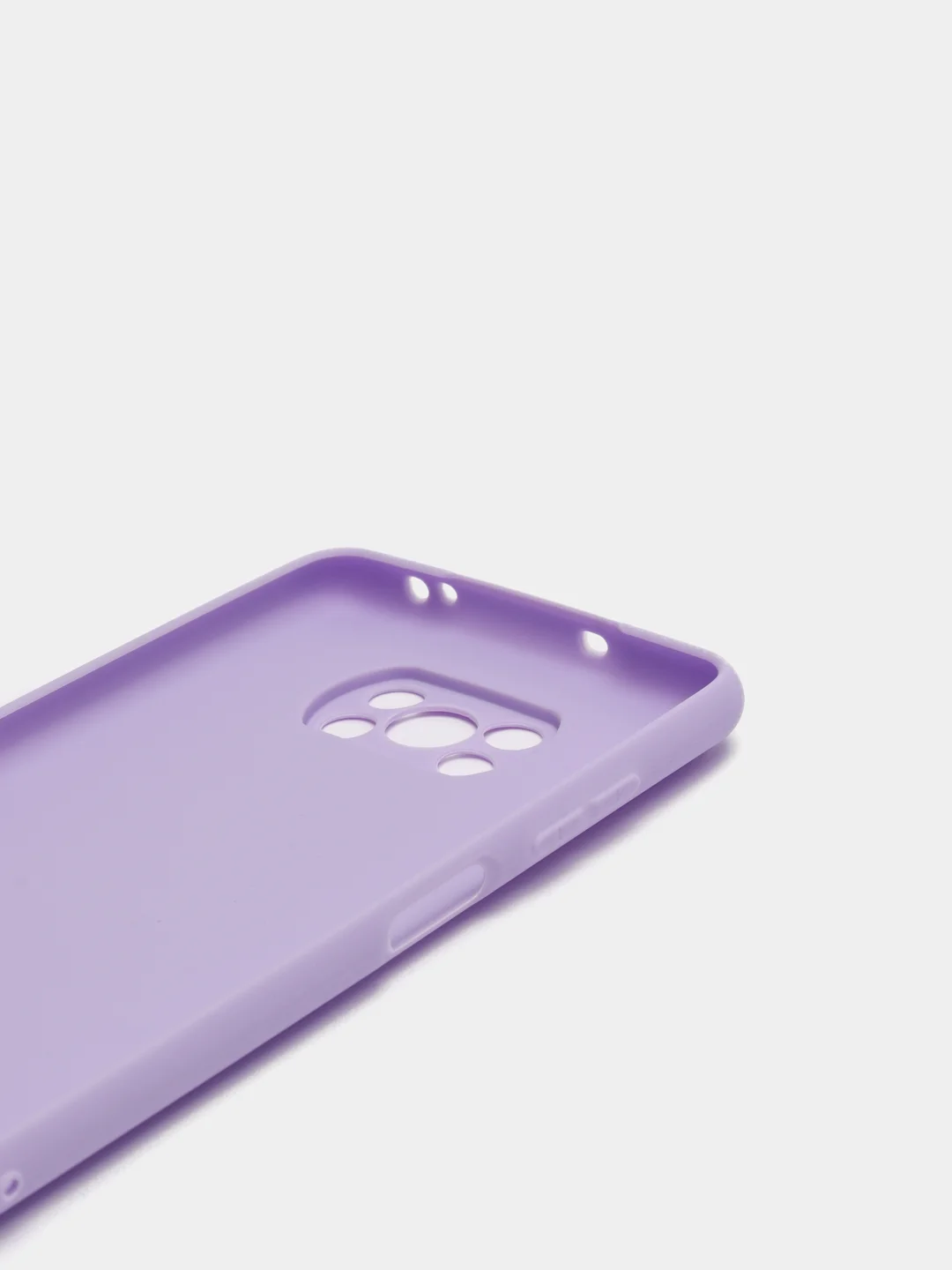 Сиреневый чехол накладка для Xiaomi Poco X3 силиконовый матовый однотонный