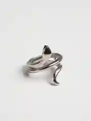 Серебряный кольцо "Змея", 2 цвета