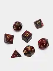 Вишнёвый игральные кости-дайсы для настольных и ролевых игр, 7 штук в наборе, Dungeons and Dragons