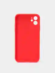 Красный чехол силиконовый для Phone 11 с бархатной подкладкой