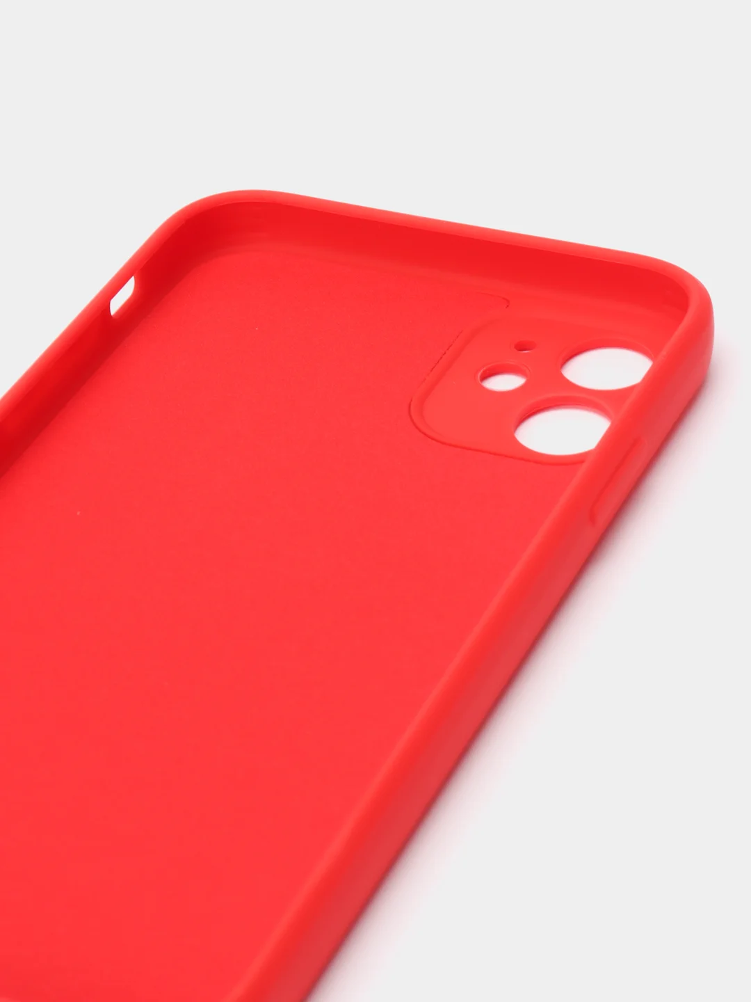 Красный чехол силиконовый для Phone 11 с бархатной подкладкой