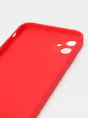 Красный чехол силиконовый для Phone 11 с бархатной подкладкой
