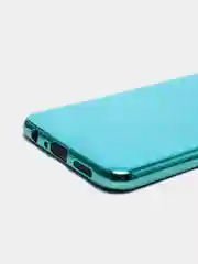 Голубой чехол Samsung Galaxy A10s, Самсунг Галакси А10с цветной, силиконовый, с глянцевой рамкой