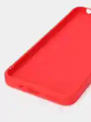 Красный чехол силиконовый с защитой камеры для Xiaomi Redmi 9A с бархатной подкладкой