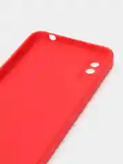 Красный чехол силиконовый с защитой камеры для Xiaomi Redmi 9A с бархатной подкладкой