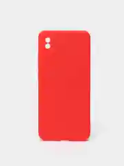Красный чехол силиконовый с защитой камеры для Xiaomi Redmi 9A с бархатной подкладкой