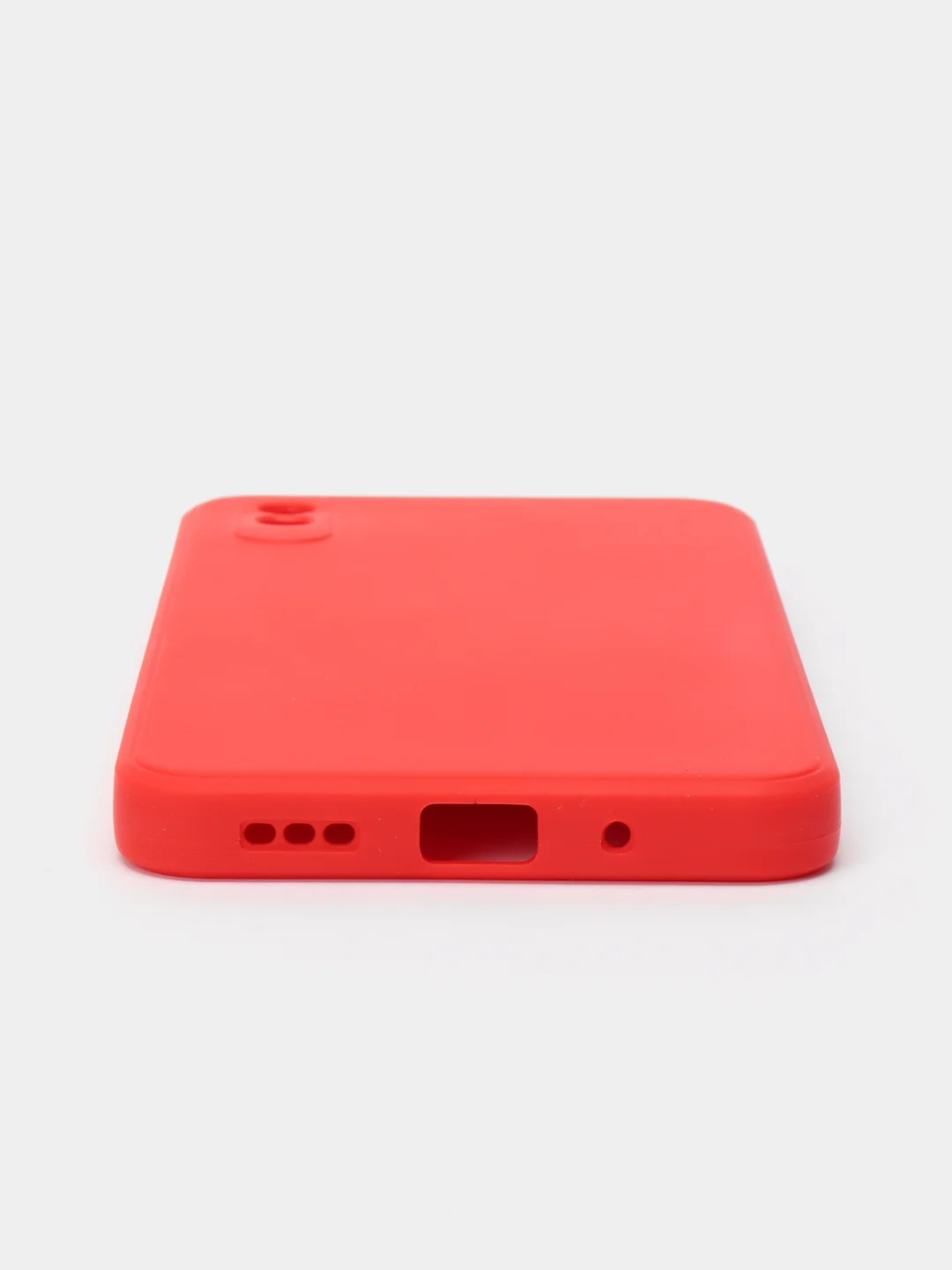 Красный чехол силиконовый с защитой камеры для Xiaomi Redmi 9A с бархатной подкладкой
