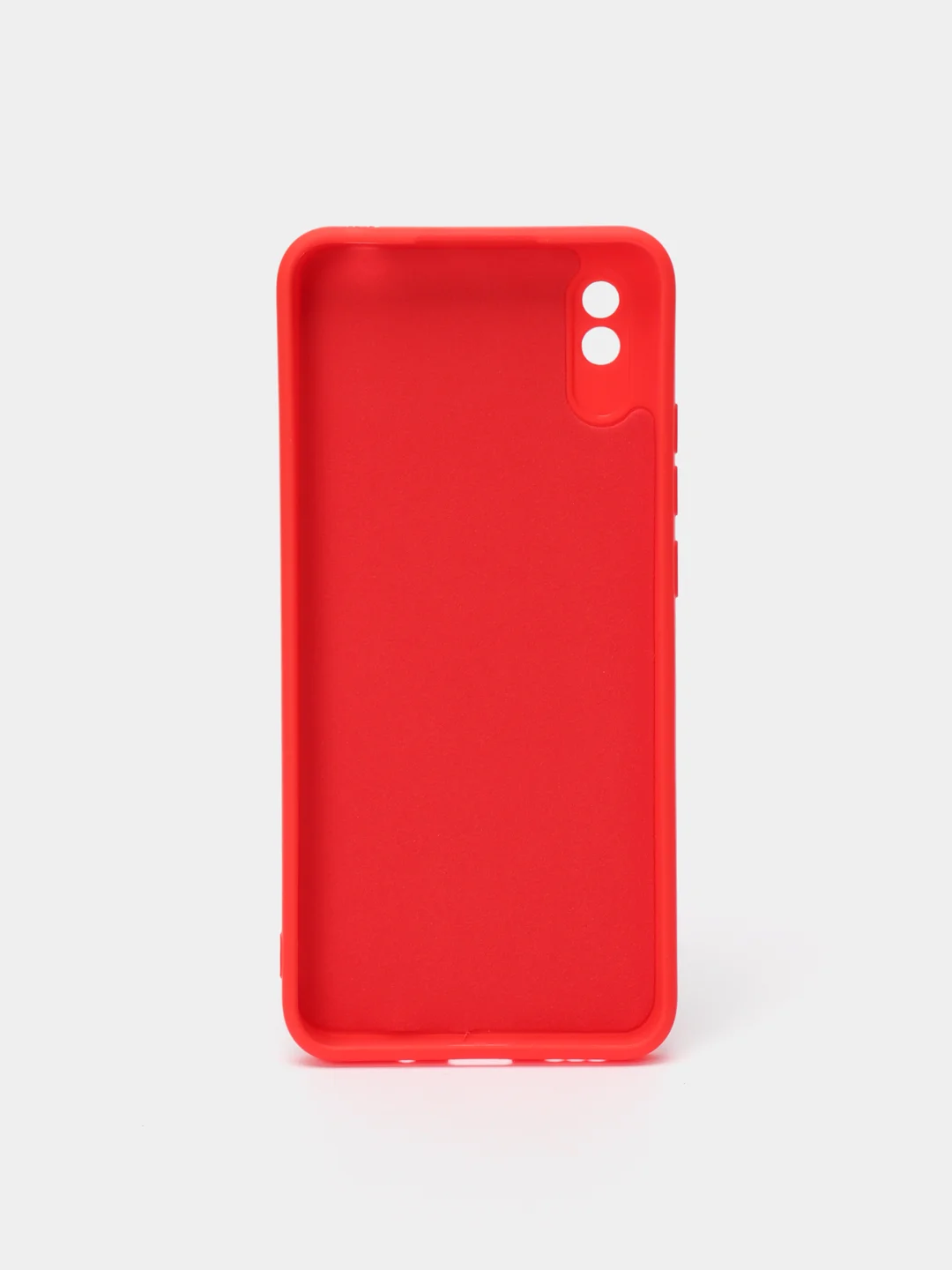 Красный чехол силиконовый с защитой камеры для Xiaomi Redmi 9A с бархатной подкладкой