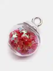 Красный подвеска-шарик с наполнителем "Звезды", 2 штуки