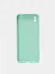 Бирюзовый чехол силиконовый с защитой камеры для Xiaomi Redmi 9A с бархатной подкладкой