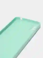 Бирюзовый чехол силиконовый с защитой камеры для Xiaomi Redmi 9A с бархатной подкладкой