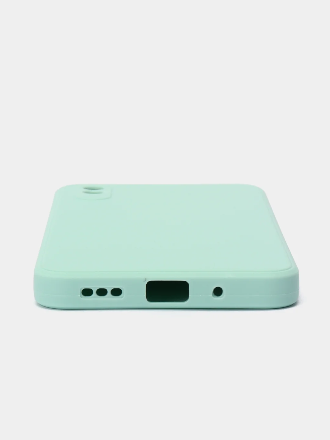 Бирюзовый чехол силиконовый с защитой камеры для Xiaomi Redmi 9A с бархатной подкладкой