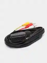 Черный шнур 3RCA-SCART, 1.2 м