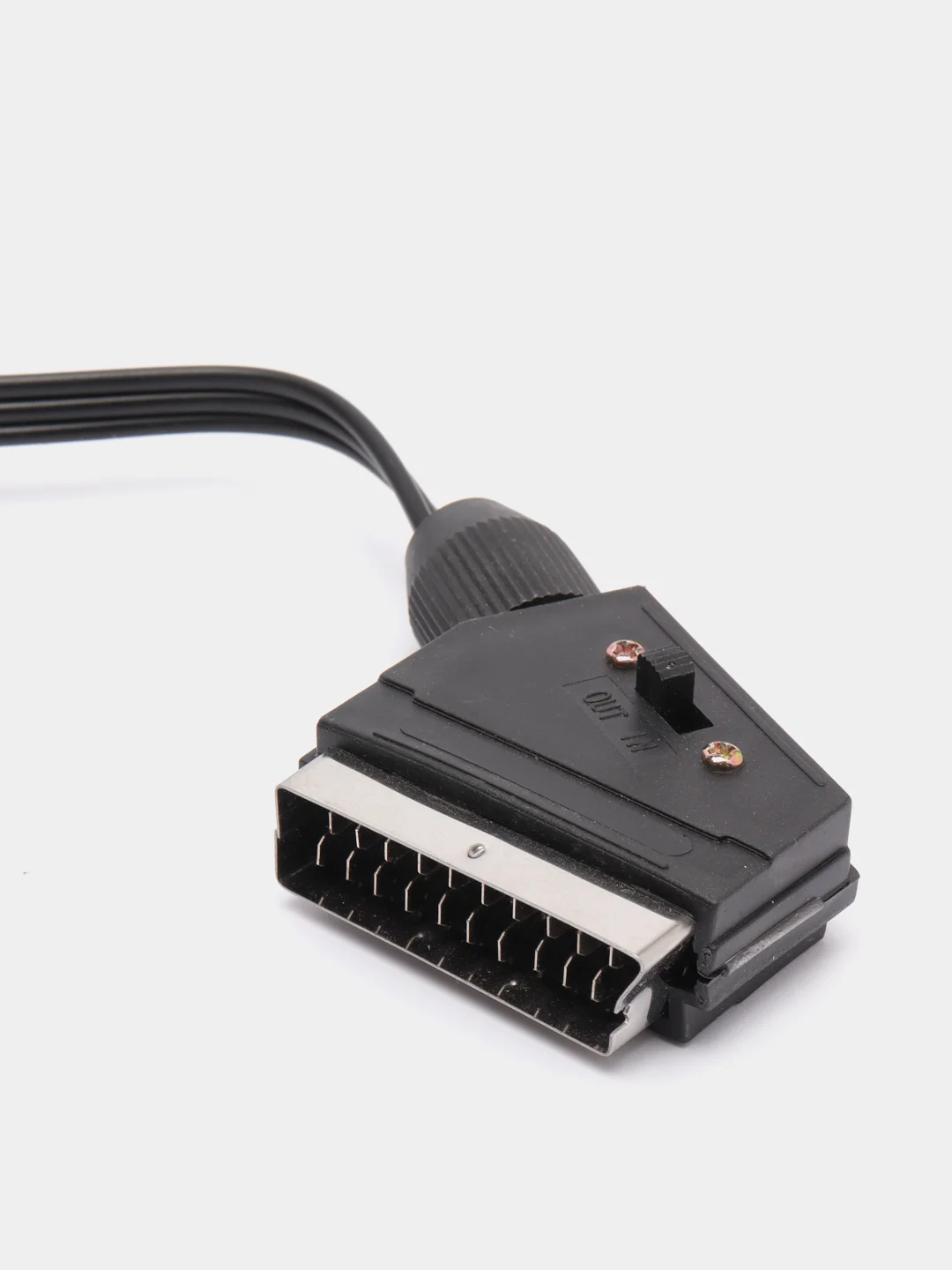 Черный шнур 3RCA-SCART, 1.2 м