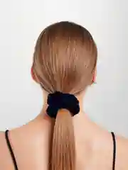 Синий резинка для волос, атласная