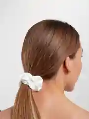 Белый резинка для волос, атласная