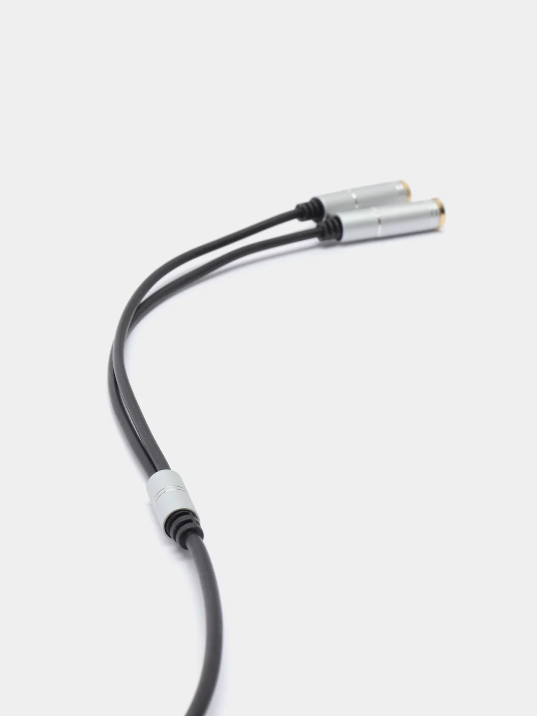 Серый металлик кабель type-C на 2 Jack 3.5 mm