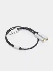 Серый металлик кабель type-C на 2 Jack 3.5 mm