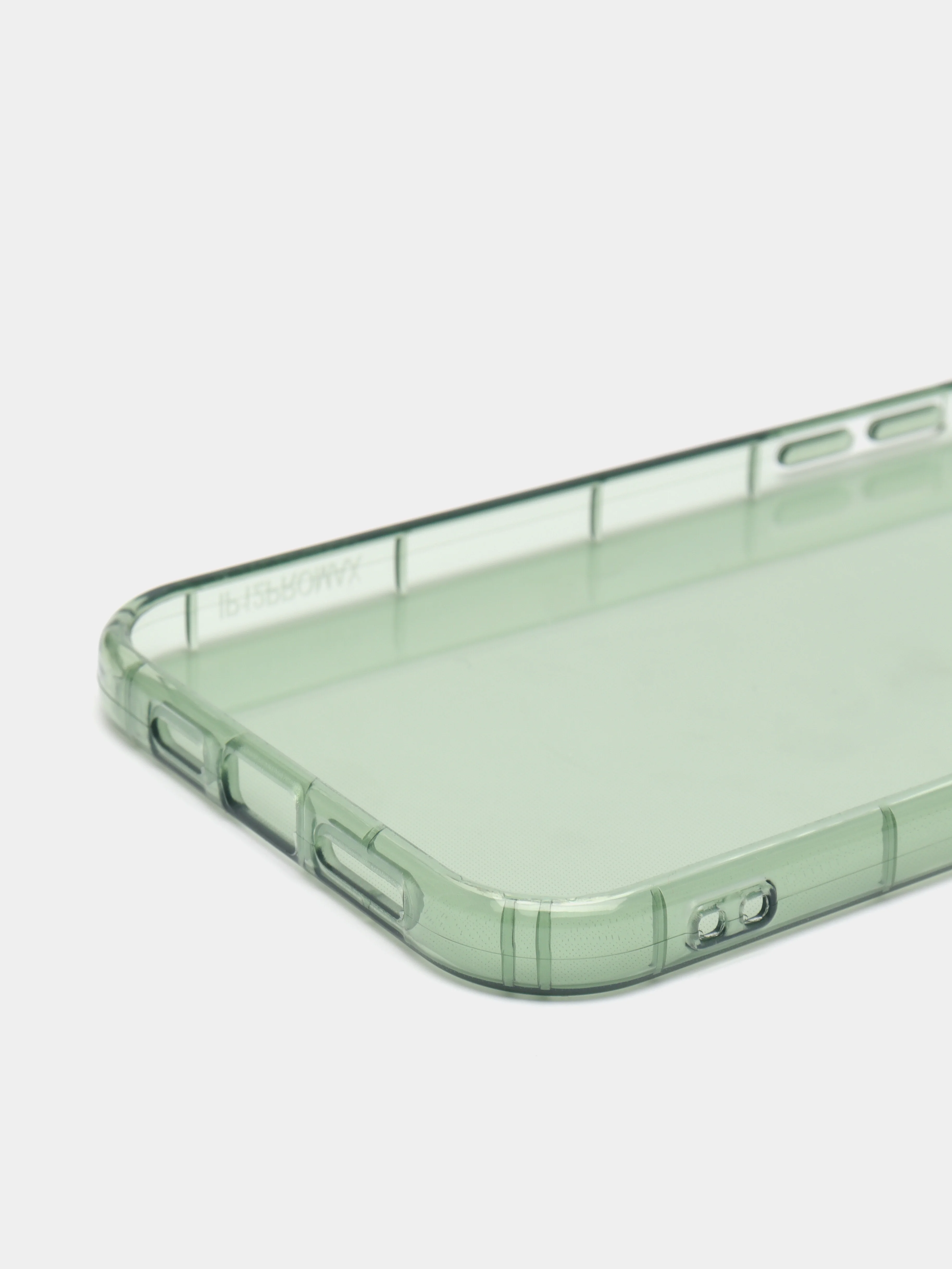 Зеленый чехол для iPhone 12 ProMax прозрачный цветной силиконовый