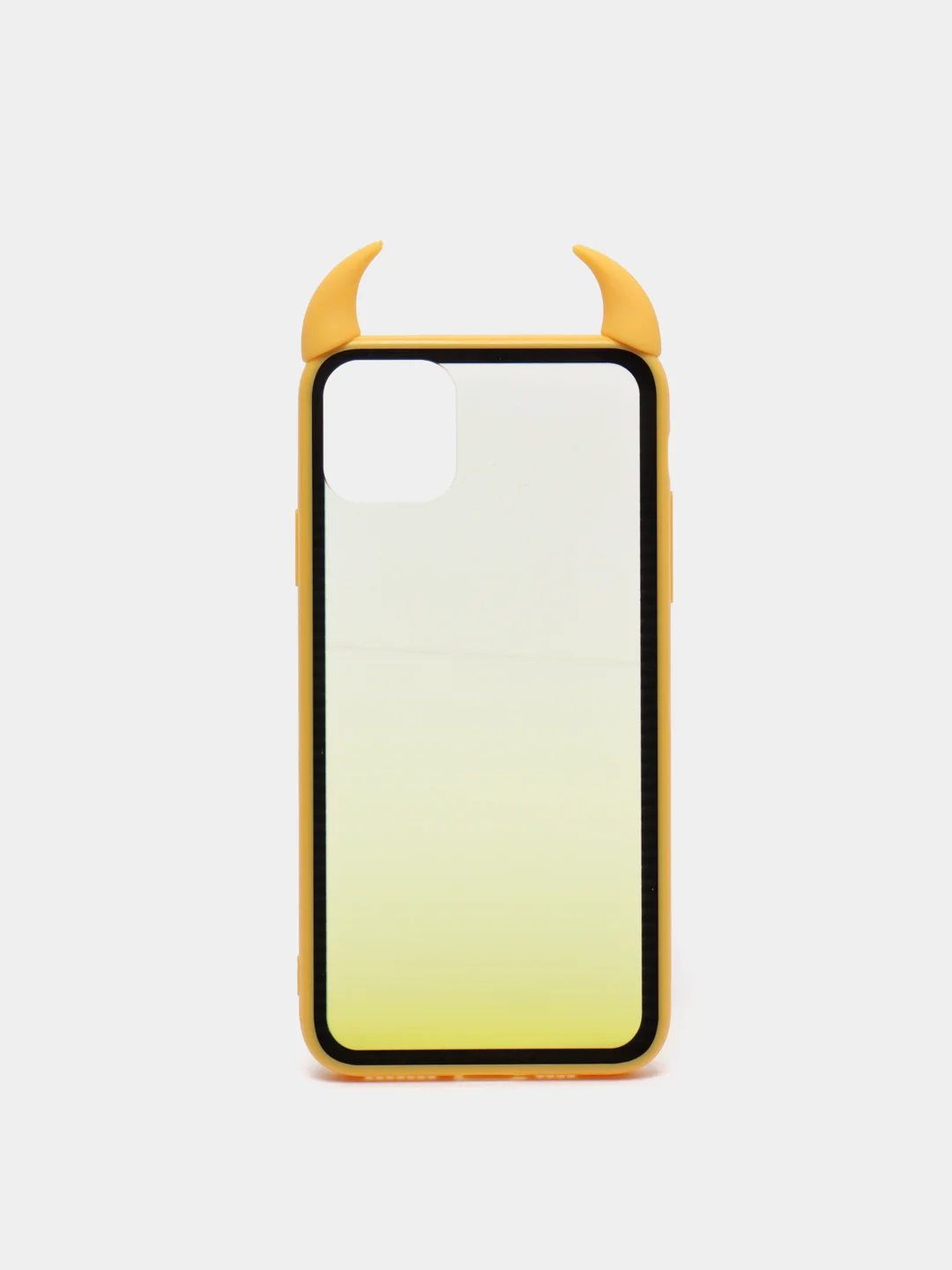 Желтый чехол для iPhone 11 Pro Max, с рожками, 6 цветов