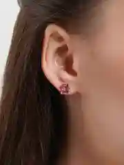 Пудровый серьги-гвоздики Swarovski "Кубики", Xuping