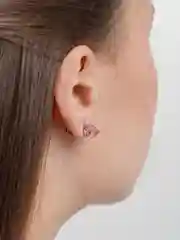 Пудровый серьги-гвоздики Swarovski "Кубики", Xuping