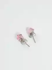 Пудровый серьги-гвоздики Swarovski "Кубики", Xuping