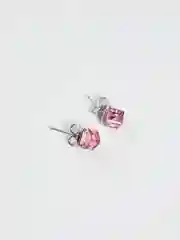 Пудровый серьги-гвоздики Swarovski "Кубики", Xuping