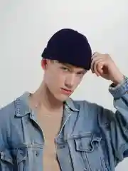 Темно-синий шапка бини, мужская/женская